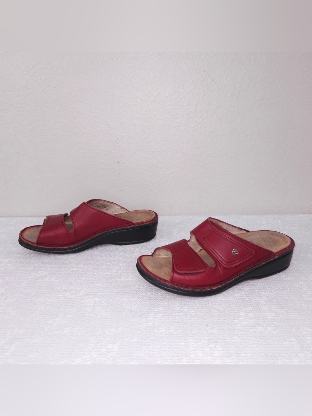 FINN Comfort Jamaika Sandals EU 38 Red Leather Slide